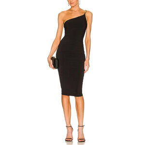 Nookie 'Alyssa' Black Chain Midi Dress Size M